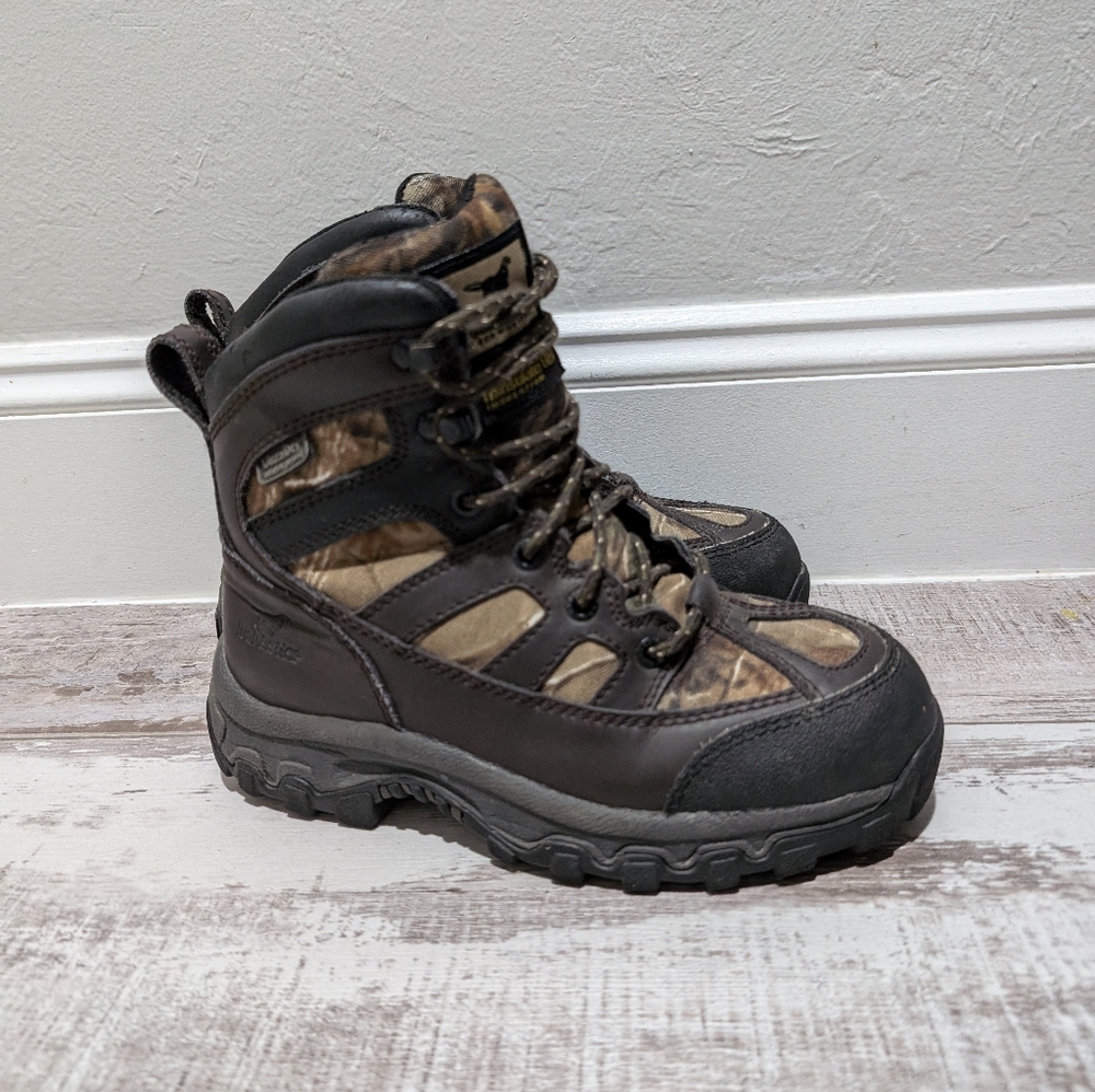 Red Wing Irish Setter Boots‎ Y’S 3 D Width TRAIL PHANTOM Camo Waterproof EUC